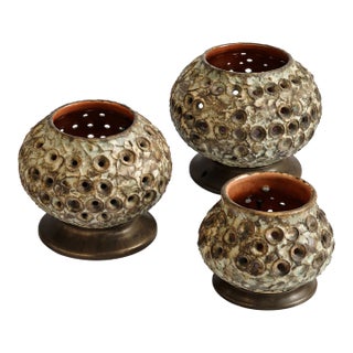 1970s Bruno Karlsson, Ego Stengods Ceramic Lamp Set – Set of 3 For Sale