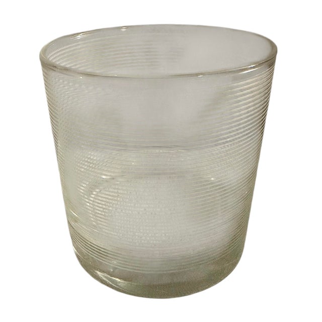 A set of 4 Mikasa double old fashioned etched whiskey glasses. Each glass features a different geometric or linear...