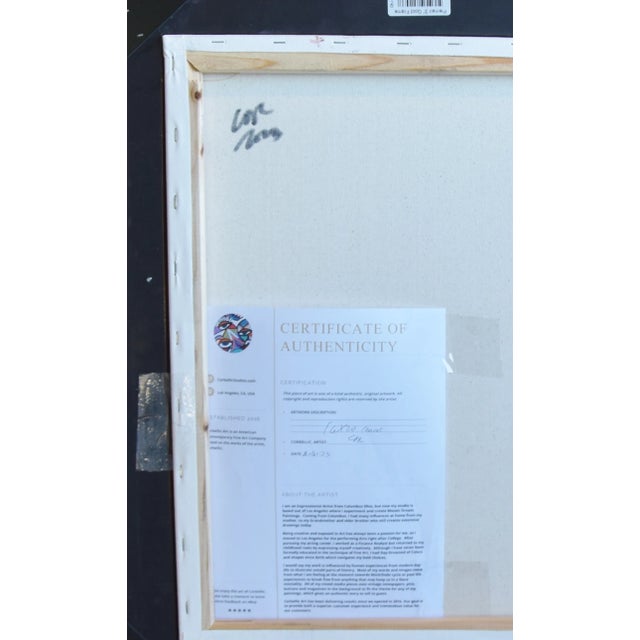 Contemporary Modern Cubism Listed Artist Nude Oil Painting Including the Antiqued Gold Wood Frame For Sale In Los Angeles - Image 6 of 7