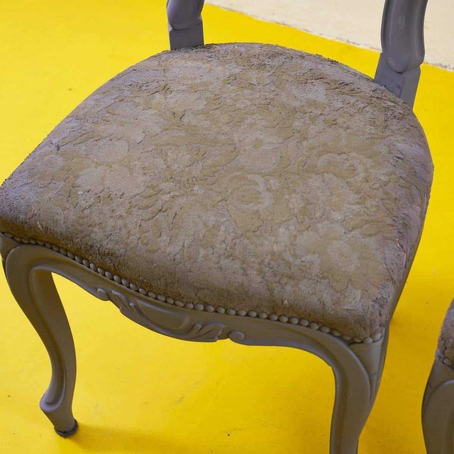 Textile Vintage Chairs with Fabric Upholstery, 1940s, Set of 3 For Sale - Image 7 of 9
