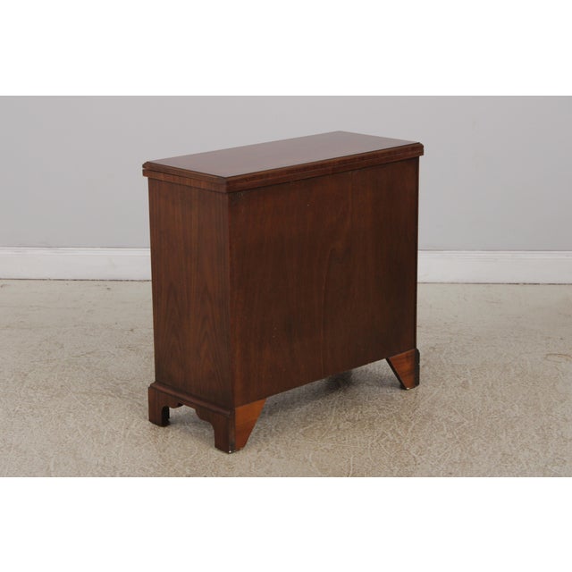Pair Baker George III Burl Walnut Bachelor Chests For Sale - Image 16 of 17