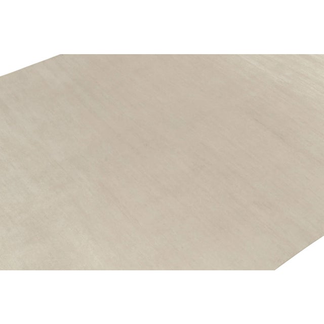 2010s Rug & Kilim’s Contemporary Textural Rug in Solid Off-White Striae For Sale - Image 5 of 7