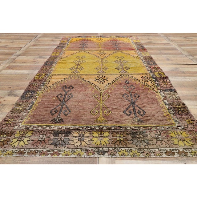 Textile Vintage Turkish Oushak Gallery Rug, Wide Hallway Runner - 04'08 X 10'06 For Sale - Image 7 of 10