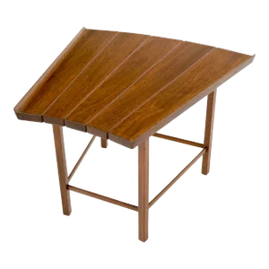 Fan Shaped Solid Walnut Dunbar Atr. Side End Stand Occasional Table
