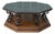 Vintage C. 1969 Mid Century Modern Spanish Revival Octagonal Slate Top & Iron Coffee Table For Sale