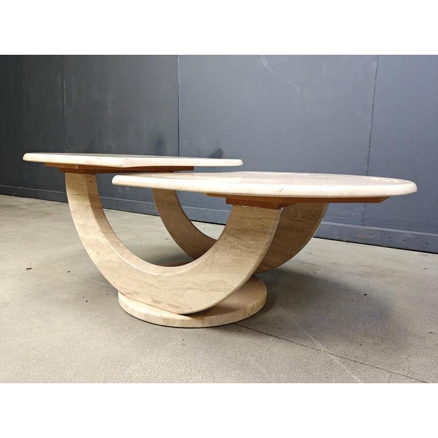 Stone Vintage Travertine 2-Tier Coffee Table, 1970s For Sale - Image 7 of 12