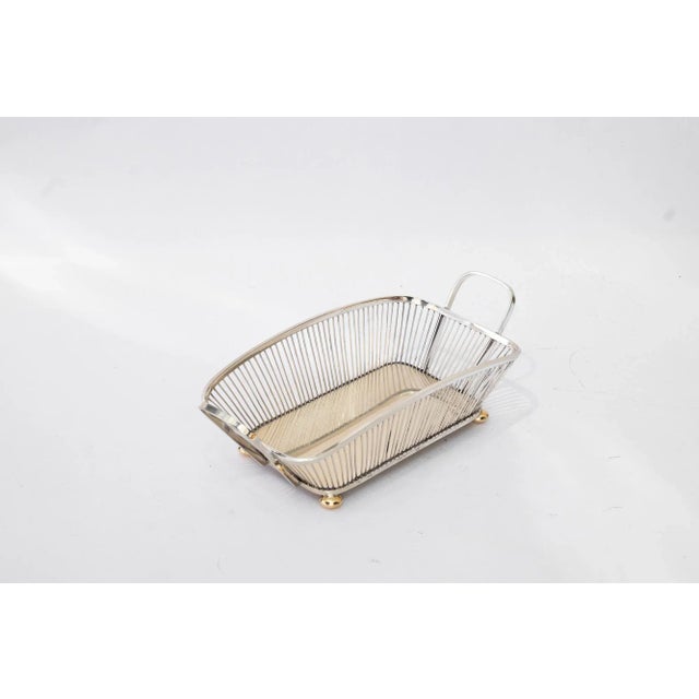 Metal Art Deco Bread Basket Alpaca, 1920s For Sale - Image 7 of 10