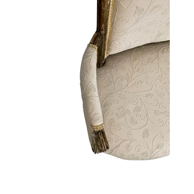 Cream 19th Century Louis XVI Style Giltwood Settee For Sale - Image 8 of 10
