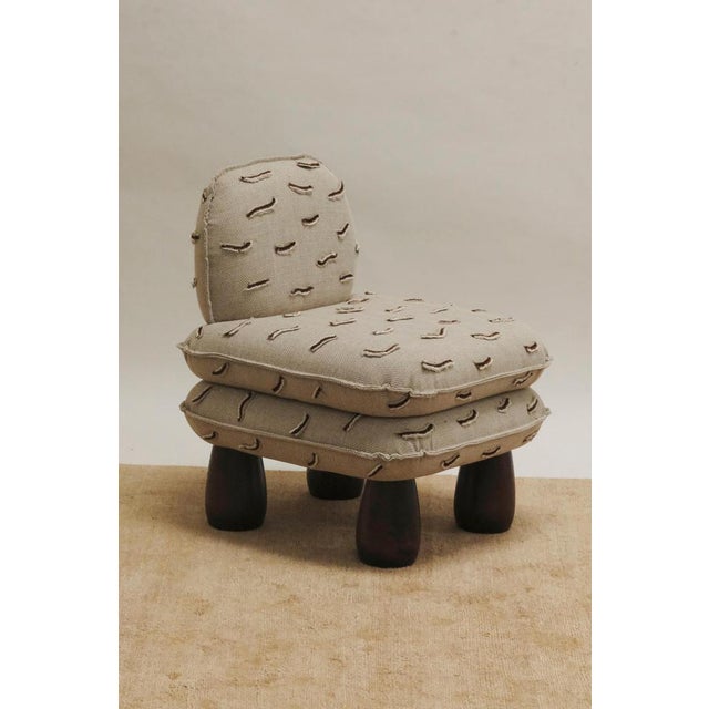 Elephant Armchair in Stained Ash Wood and Upholstery by Szymon Keller. Dimensions: W 60 x D 70 x H 45 cm. Materials:...