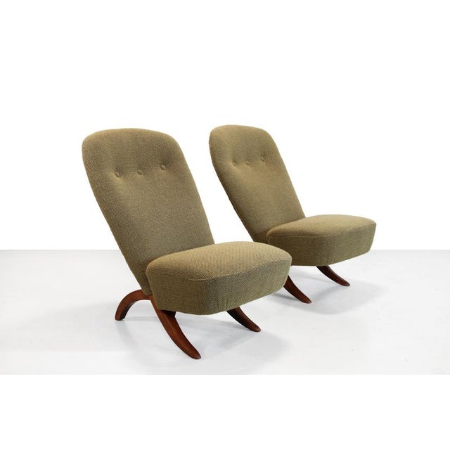 Brown Vintage Congo Chairs by Theo Ruth for Artifort, 1950s, Set of 2 For Sale - Image 8 of 8