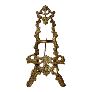 Vintage Victorian Brass Filigree Table Easel