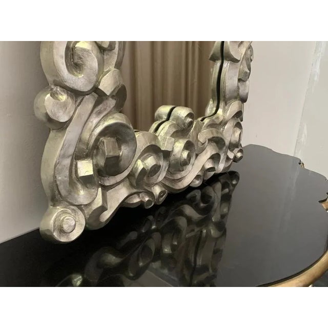 Wood Modern Baroque Resin Mirror, 1990s For Sale - Image 7 of 8