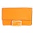 Orange Calfskin Mini Flat Baguette with Brown Strap You Strap For Sale