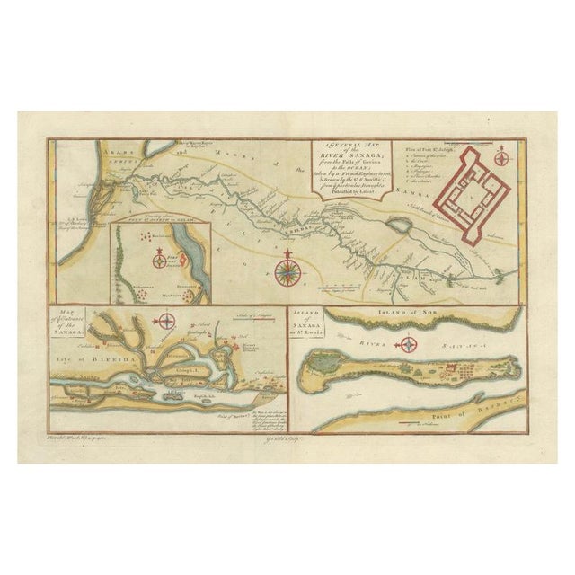 West Africa French Exploration Map with River Sanaga, 1750s For Sale - Image 9 of 9
