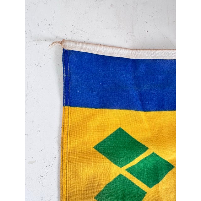 Textile Saint Vincent & the Grenadines Vintage Nautical Burgee Flag For Sale - Image 7 of 11