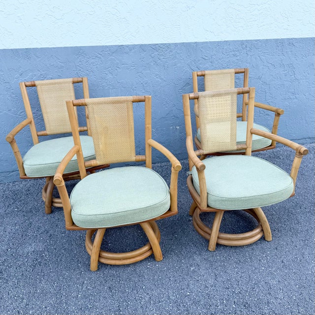 Boho Chic Boho Chic Rattan and Cane Dining Set - 5 Pieces For Sale - Image 3 of 12