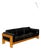 1960s Tobia Scarpa “Bastiano” Black Leather, Three-Seater Sofa, Gavina For Sale
