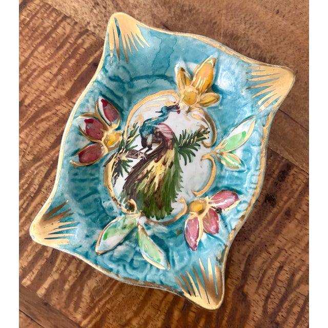 Early 20th Century Small Early 20th Century Victorian Peacock Ashtray, Made in Belgium For Sale - Image 5 of 5