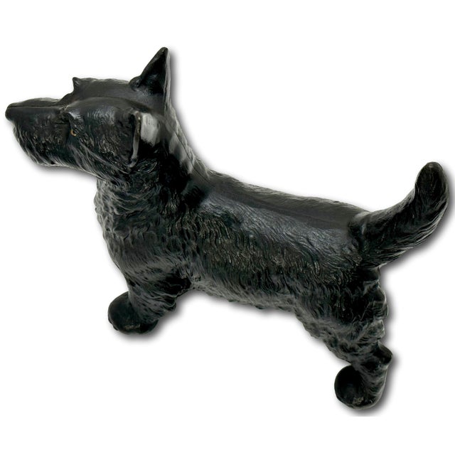 Black Very Nice Vintage Hubley Manufacturing Co. Cast Iron Standing Scottish Terrier - Scottie Dog Doorstop - Circa 1930s For Sale - Image 8 of 12