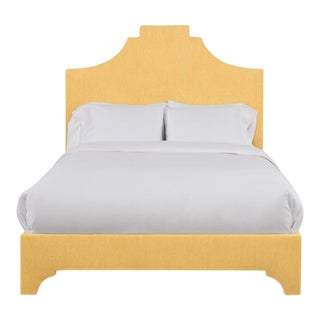 Nadine California King Bedframe, Mustard Linen For Sale