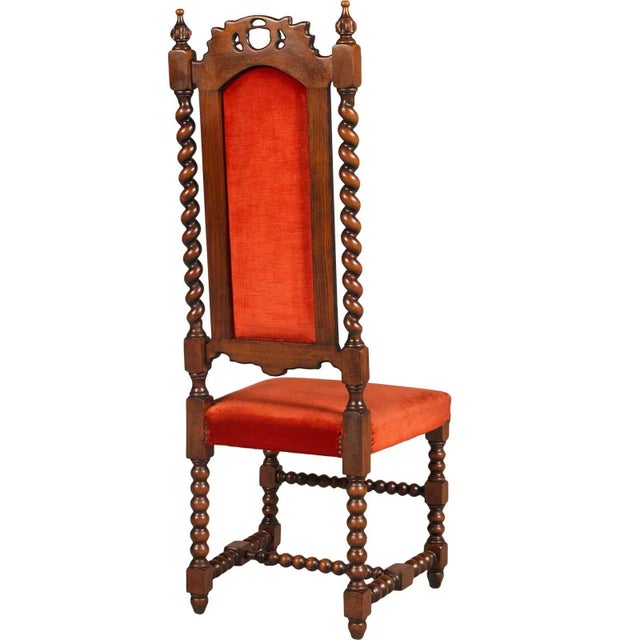 Set of 19th Century Italian Hand Carved Walnut Hall Chairs Attributed to Cadorin For Sale - Image 6 of 8