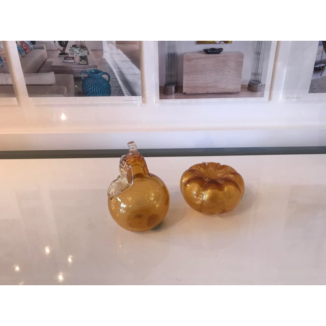 Gold 1950s Gold Handblown Murano Glass Decorative Paper Weights For Sale - Image 8 of 8