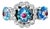 Late 20th Century Size 4.5 18K White Gold Aquamarine Pink Tourmaline Diamond Ring Band For Sale