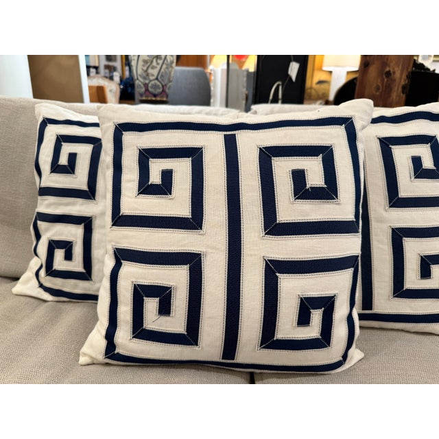 Barclay Butera Barclay Butera for Eastern Accents Greek Key Throw Pillows, Set of Three For Sale - Image 4 of 12
