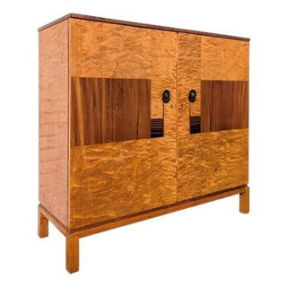 1930s Swedish Art Deco Veneered Lacquered Cabinet For Sale