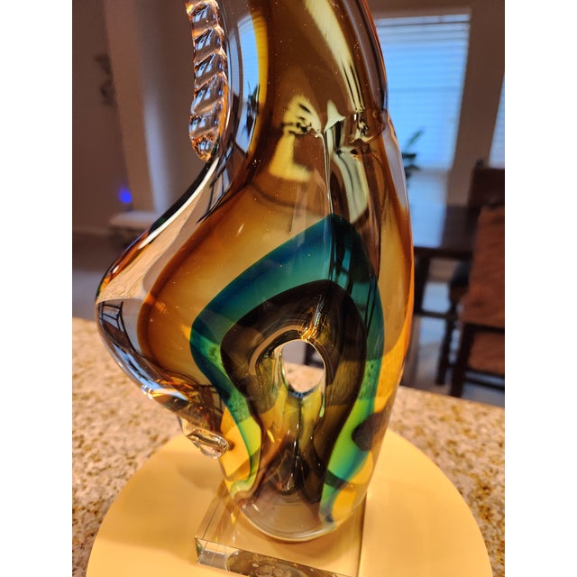 Salviati 14” Italian Sommerso Art Glass Giraffe – Formia / Salviati Era Thick-Gauge For Sale - Image 4 of 5