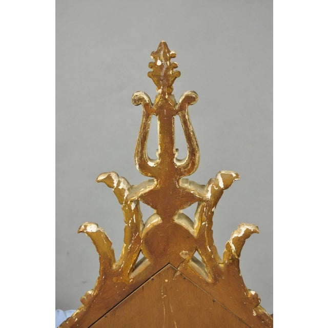 Vintage Italian Neoclassical Style Cream & Gold Gilt Carved Wood Wall Mirror For Sale - Image 15 of 16