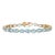28.5 Carats Blue Topaz Gemstone Tennis Bracelet in 18k Yellow Gold For Sale