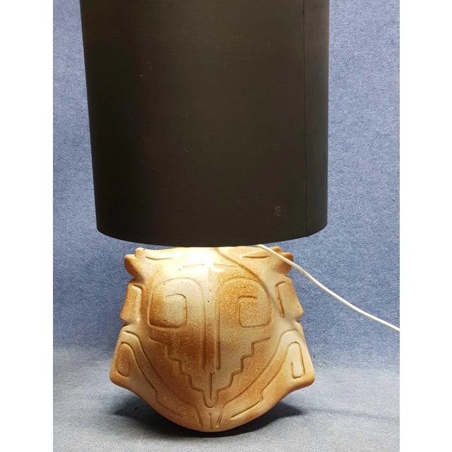 Beige Ceramic Owl Lamp, 1950s For Sale - Image 8 of 10