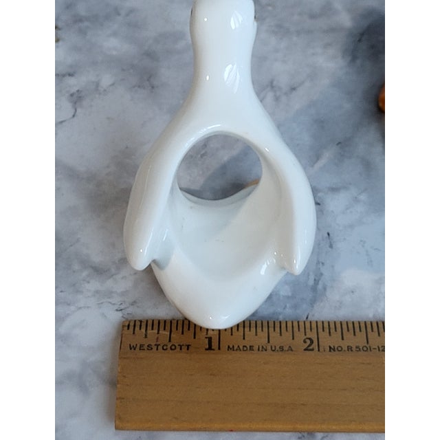 1960s Mid Century Modern Ceramic Duck Napkin Ring Holders - Pair For Sale - Image 10 of 10