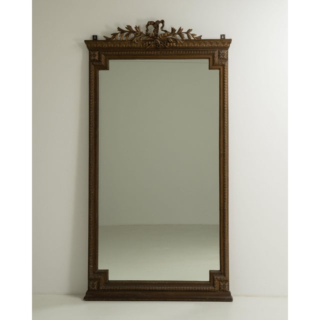 19th Century France Louis XVI Brown Wood Full-length & Floor Mirrors For Sale - Image 9 of 9