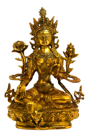 Gilt Bronze Tibetan Green Tara