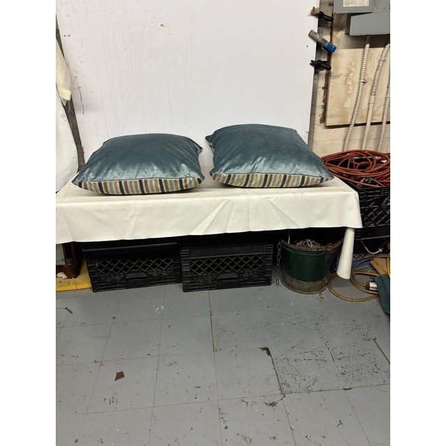 Custom Pillows With Stripe Fabric For Sale - Image 4 of 5