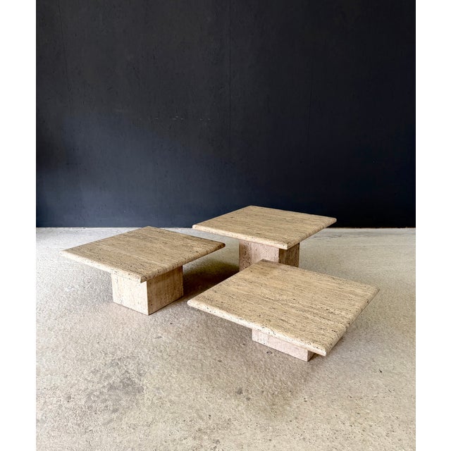 Italian Travertine Nesting Side Tables, 1970s, Set of 3 For Sale - Image 4 of 15