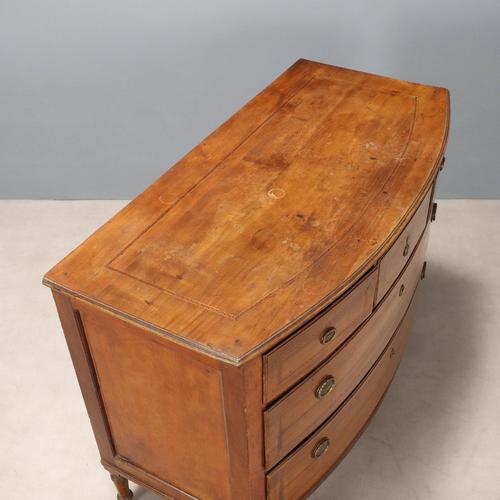 Brown Walnut Demi-Lune Chest of Drawers For Sale - Image 8 of 11