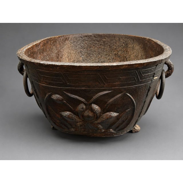 A monumental Chinese cast iron bath tub, also highly decorative as a substantial jardinière or garden planter, likely Qing...