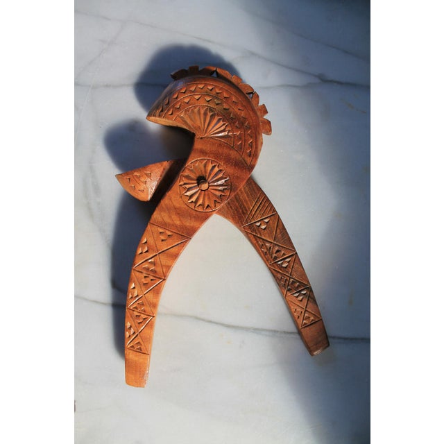 Vintage Folk Art Hand-Carved Wooden Nutcracker For Sale - Image 4 of 8