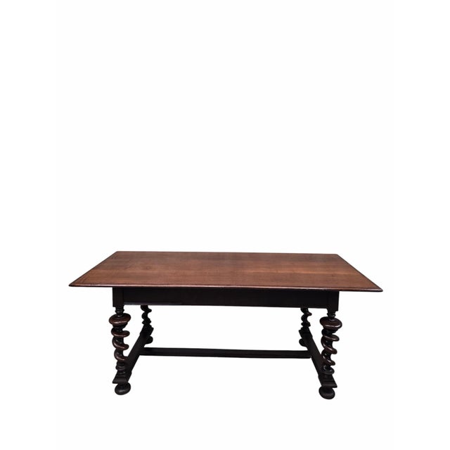 Antique Jacobean Revival Style Barley Twist Desk With Chair For Sale - Image 10 of 12