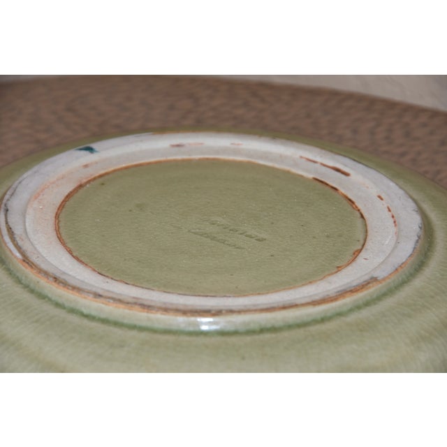 Thai Green Celadon Planter/Bowl Signed For Sale - Image 4 of 7