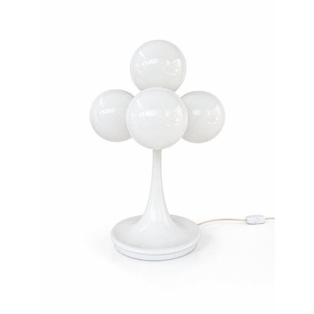 Opaline Glass Atomic Table Lamp from Lyma, 1970s For Sale - Image 9 of 9