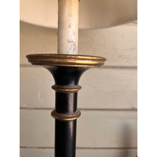 1950s Italian Mid-Century Neoclassical Column Table Lamp – Wooden with Parcel Gilt. An Italian mid-century table lamp...