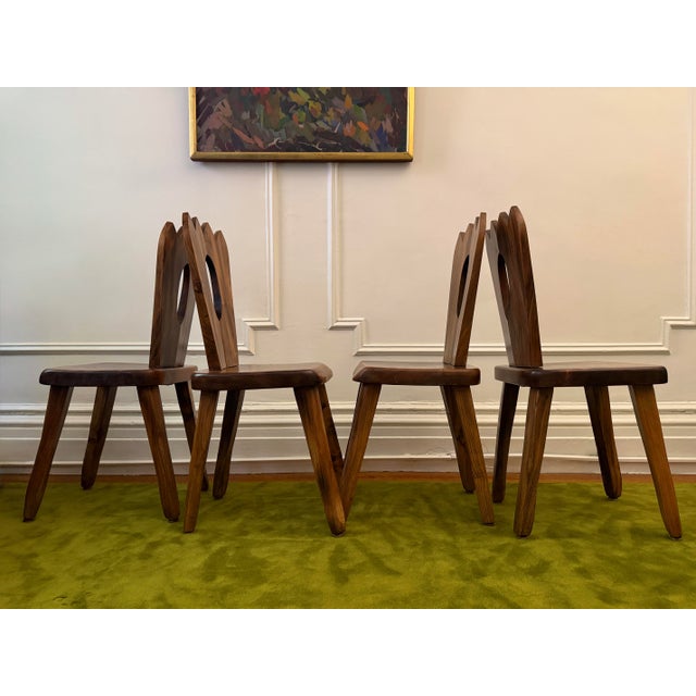 Mid 20th Century Rare Burled Mid 20th Century Olavi Hanninen Atributed Crown Chairs- Set of Four For Sale - Image 5 of 12