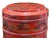 Vintage Chinese Red Golden Scenery Graphic Round Wood Stack Basket Table For Sale - Image 10 of 12