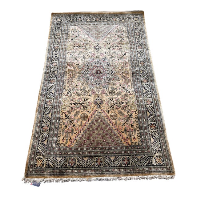 Antique Persian Qom Silk Rug, Circa 1950 For Sale