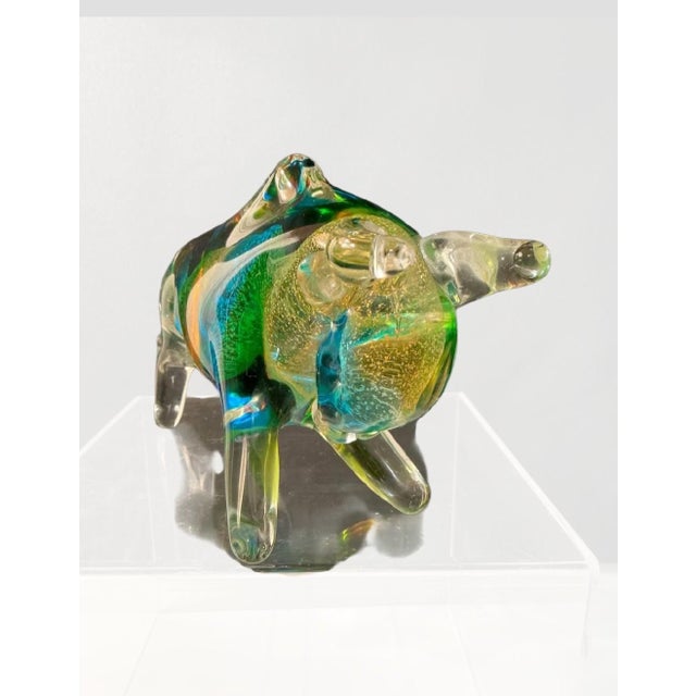 1960s Murano Glass Bull – Vibrant Italian Artistry For Sale - Image 5 of 5