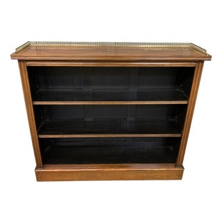 Antique Victorian Walnut Open Bookcase, 1900 For Sale